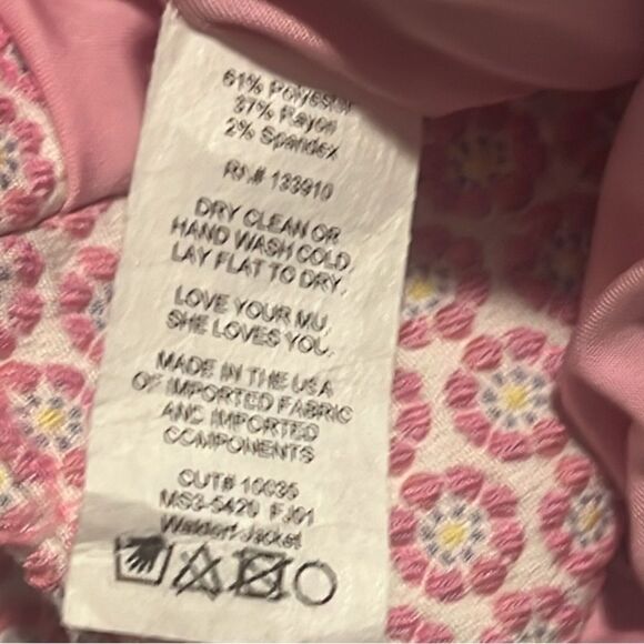 Show Me Your Mumu Pink Daisy Jacquard Floral Crop Jacket Size M NWT - Picture 9 of 12